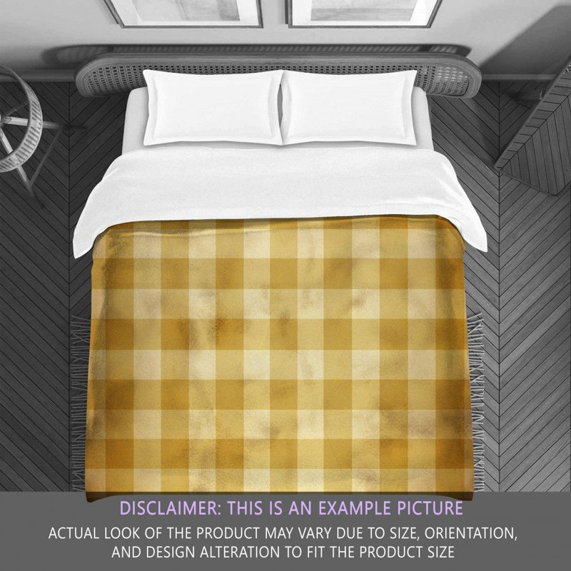 Machine Printed Comforter, Twin Comforter, Gold/Beige Gingham