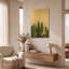 «Cactus on Pink» par Incado, art mural en métal doré, 24 po x 36 po-133431309