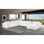 Canapé modulaire blanc en L en cuir véritable de 8 pièces faisant face à la droite avec 3 fauteuils inclinables électriques et appuis-tête réglables-130818167-130818169