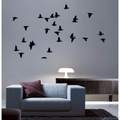 Décalcomanie murale sihouette oiseaux