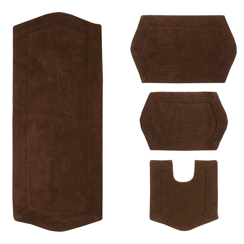 Morissette 4 Piece Bath Rug Set, Chocolate