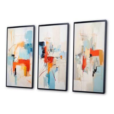 «Ephemeral Silence Minimal Abstract», ensemble de 3 impressions