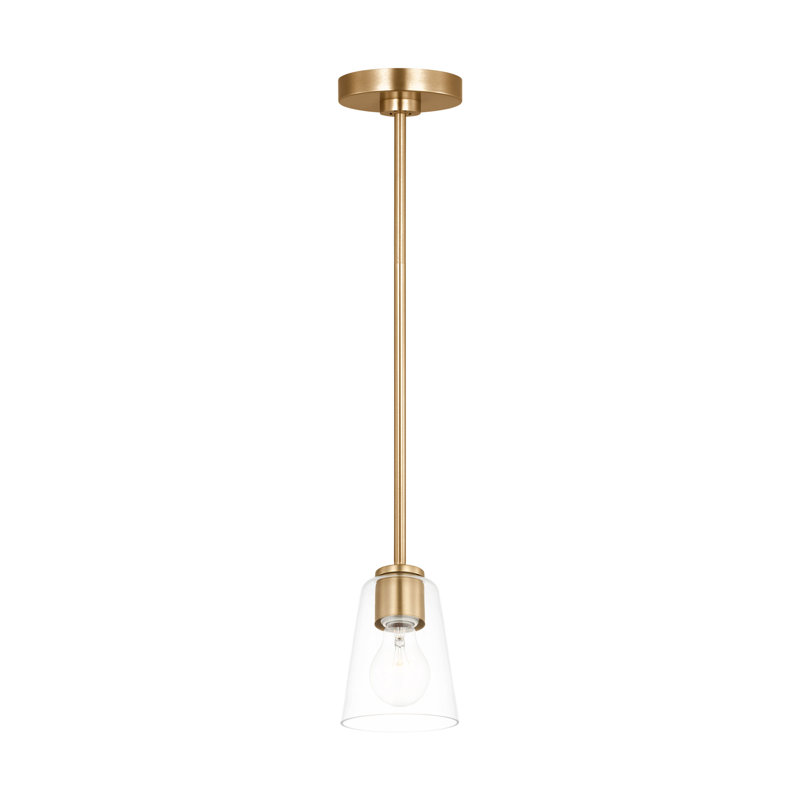 Mini-luminaire suspendu à une lumière Miles de génération Lighting , Clair, Laiton satiné