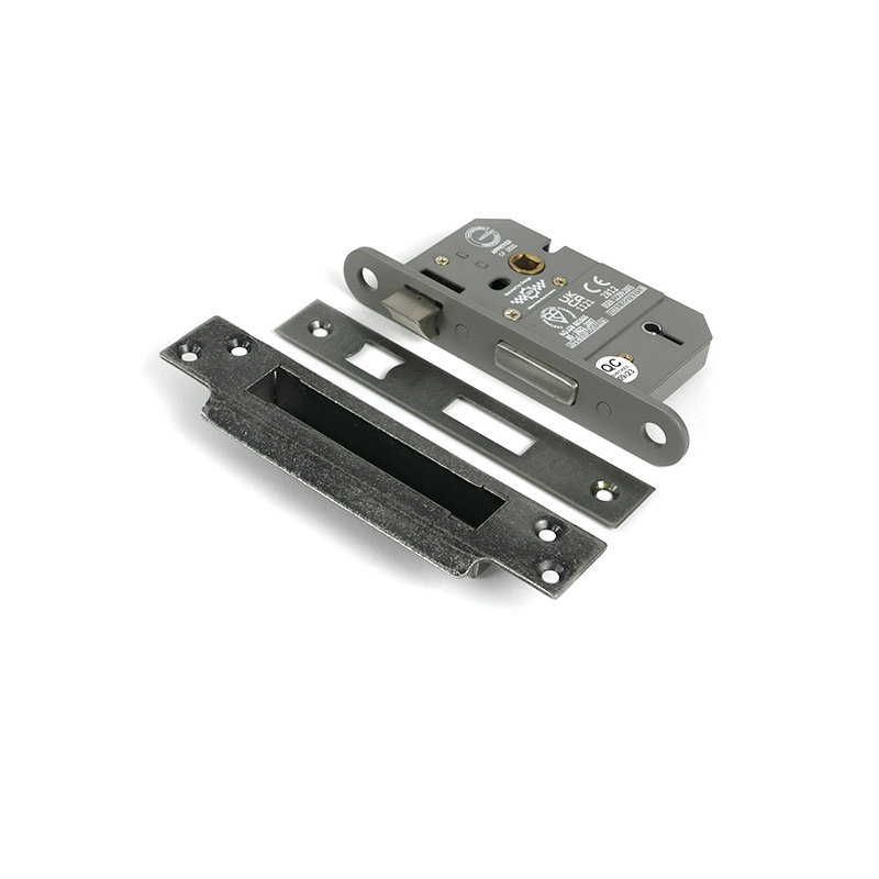 Lever BS Sash Lock, Pewter Patina