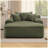 Convertible Sleeper Sofa Bed with Throw Pillows Green