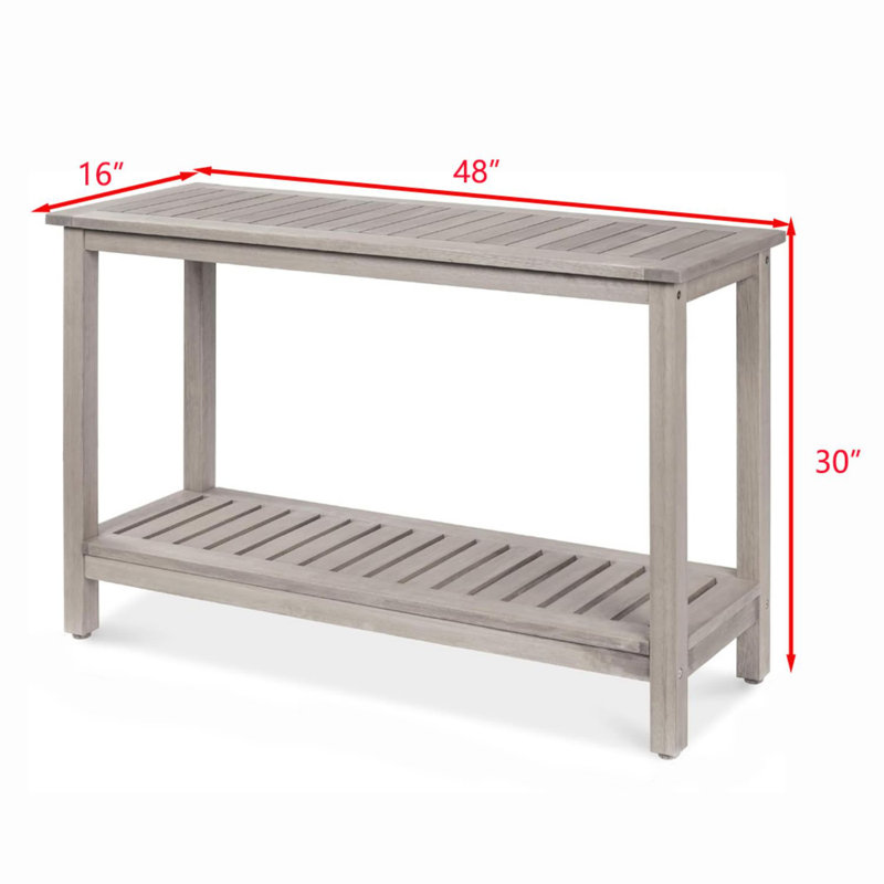 Eris Rectangular Outdoor Buffet & Console Table, Grey