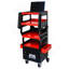 Chariot de diagnostic multifonctionnel à 4 niveaux avec chariot pivotant et verrouillable à 360 ° - noir et rouge