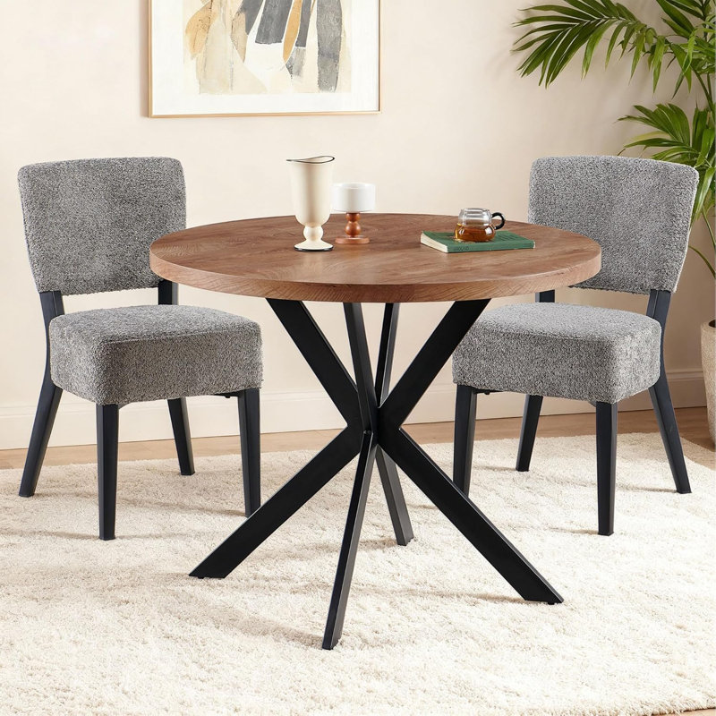 Danette 3 - Piece Dining Set, 3 Pieces: Table, 2 Chairs, Gray