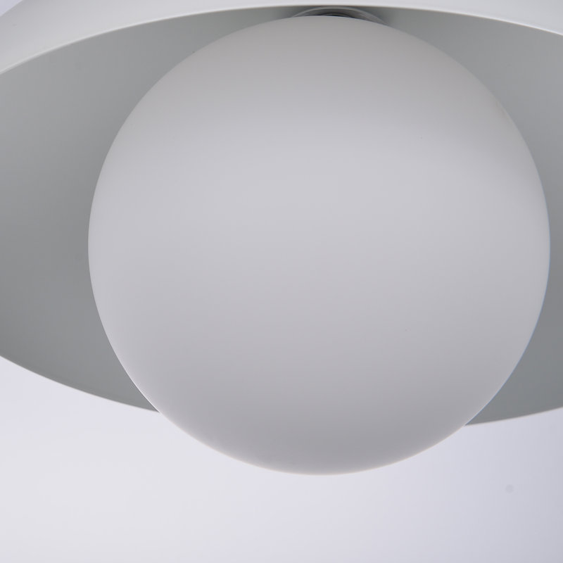 Luminaire suspendu noir à 1 lumière Makrina, Blanc