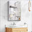 Armoire à pharmacie 15 po x 26 po avec miroir réglable et fixation murale en aluminium pour salle de bain