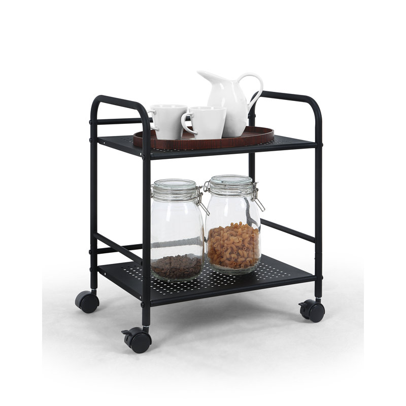 19.49'' H x 16.93'' W Utility Cart with Wheels, Black