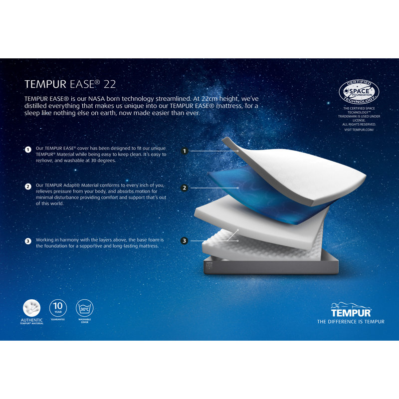 TEMPUR Ease 22cm Mattress, Super King (6')