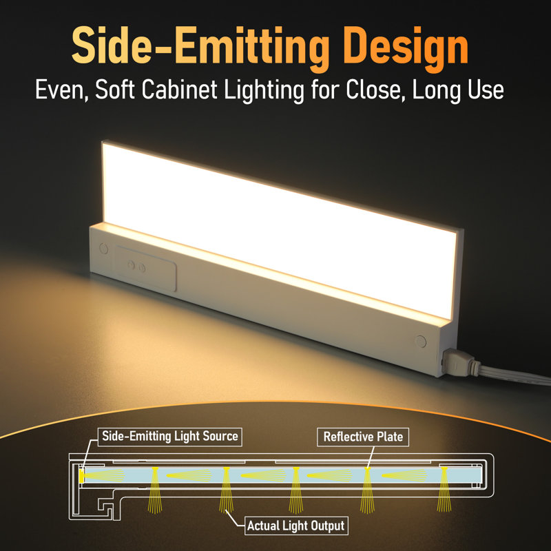 EdgeForm 18" Slim LED Under Cabinet Light, Dimmable Linkable, Hardwired or Plug-In