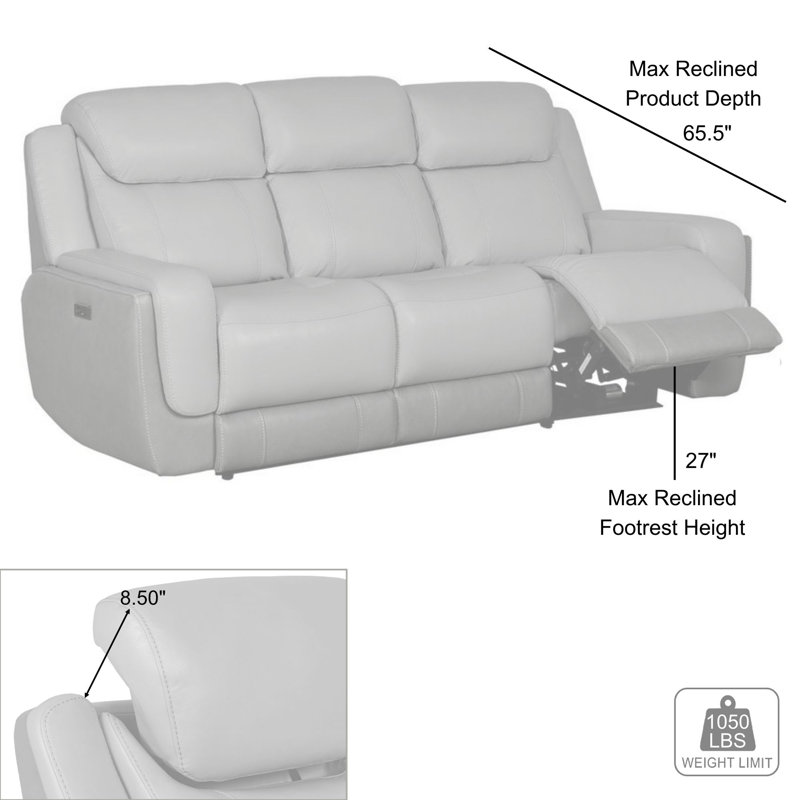 Rexine 86.5'' Upholstered Power Reclining Sofa