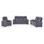 Causeuse inclinable gris AUSTIN avec accoudoirs de rangement