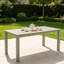 Grande table de salle à manger, table d'appoint en bois, patio extérieur moderne