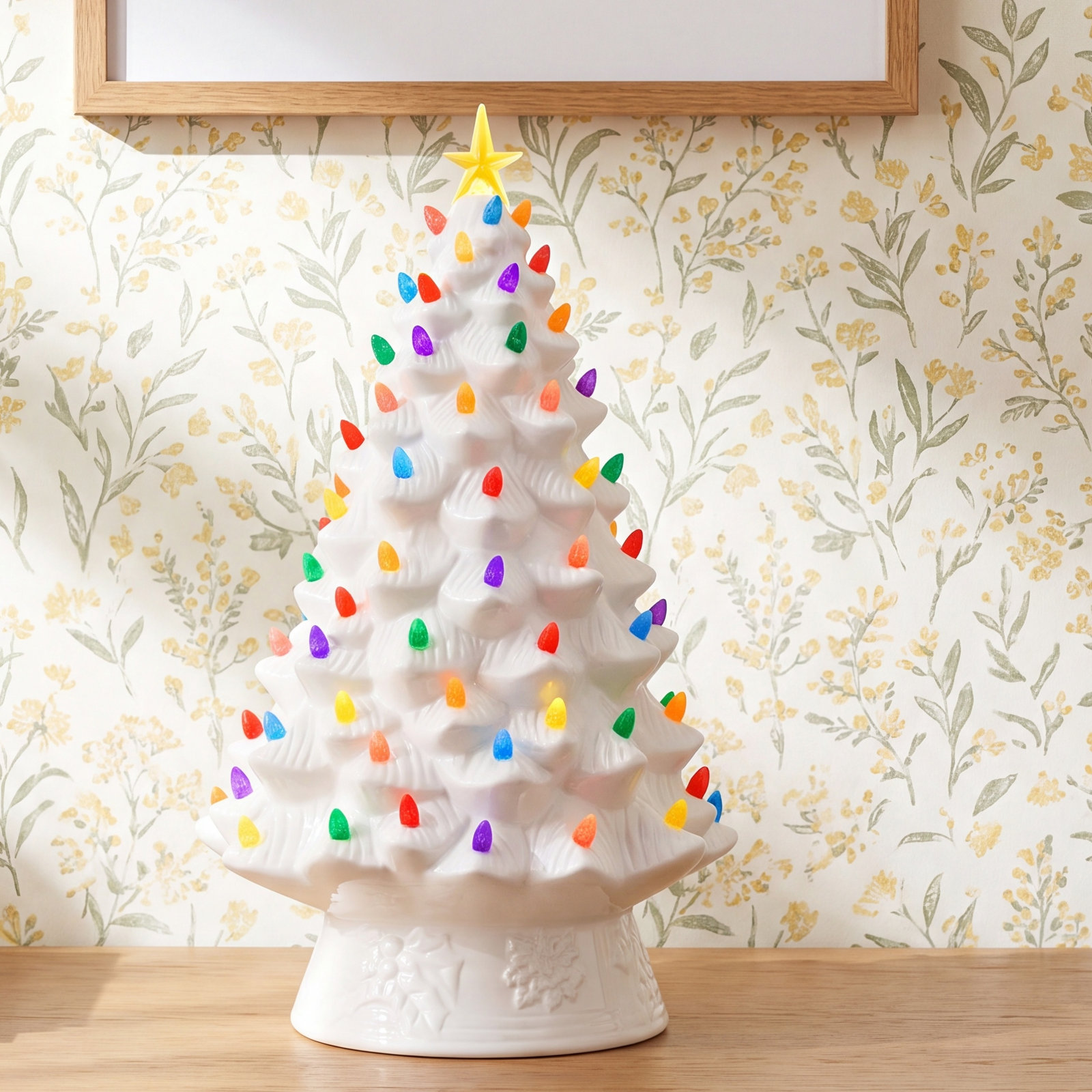 Nostalgic Ceramic Tabletop Tree, White