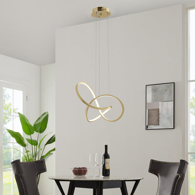 Draughn Dimmable LED Geometric Chandelier, Gold