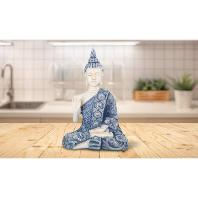5.5"H Blue and White Buddha Figurine Unique Gifts