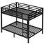 Lit superposé double au-dessus en métal noir, solution peu encombrante, sommeil silencieux, conception avec rails latéraux et lit facile à installer en noir-1891688048-1891688055
