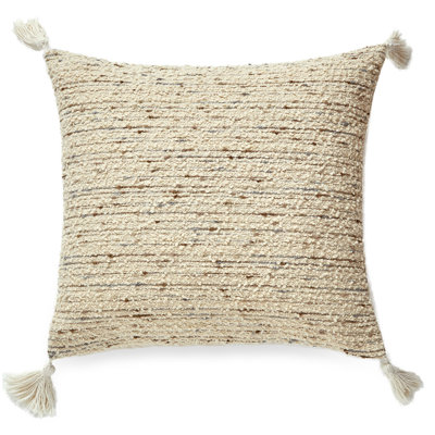 Boucle Fabric With Tassels Pillow Cover