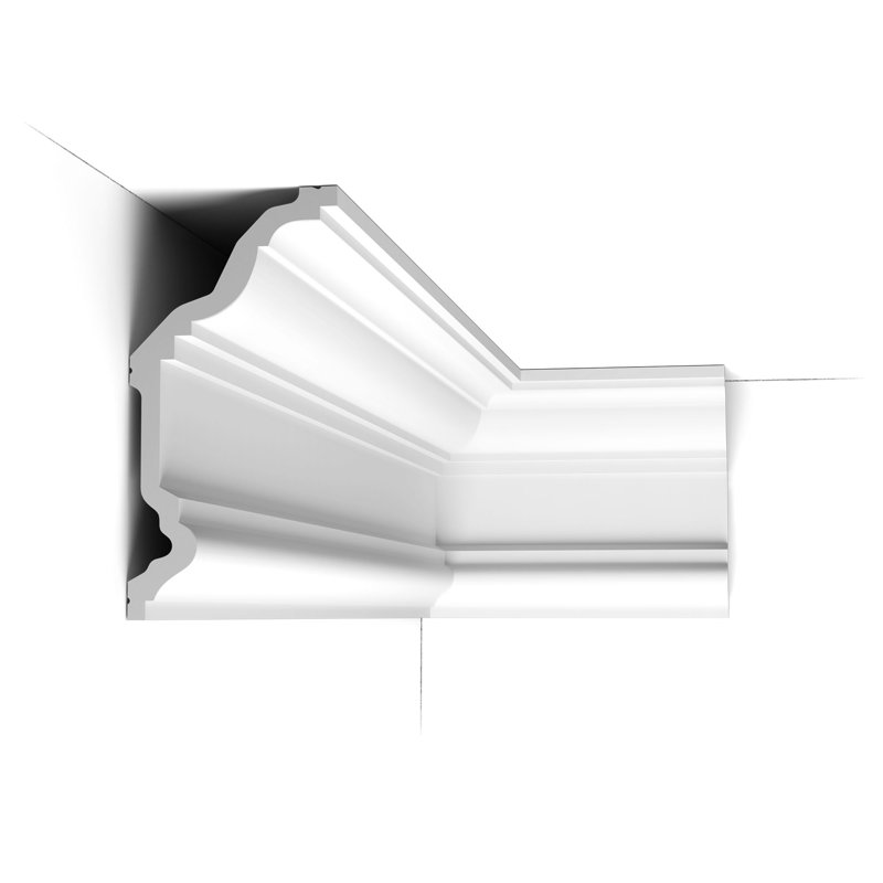 Moulure couronnée en polyuréthane blanc uni apprêté 4-1 / 2 po x 9-1 / 16 po x 78-3 / 4 po, 10 Pack