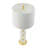Elegant Marble Table Lamp With Brass Frame And White Fabric Shade