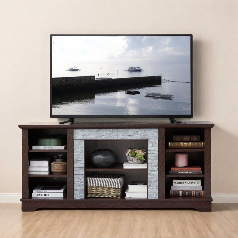 Meuble télé Mantel Stone, Cerisier