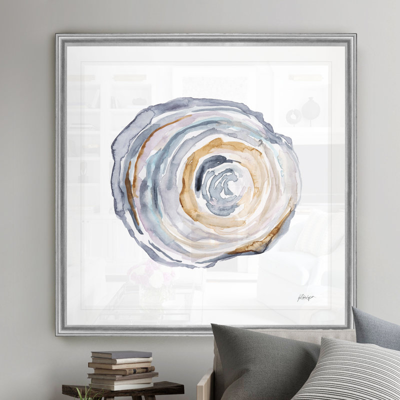 Watercolor Tree Ring IV - reproduction d'art sur toile, Cadre argenté, H 30,5 po x l 30,5 po x P 1,5 po