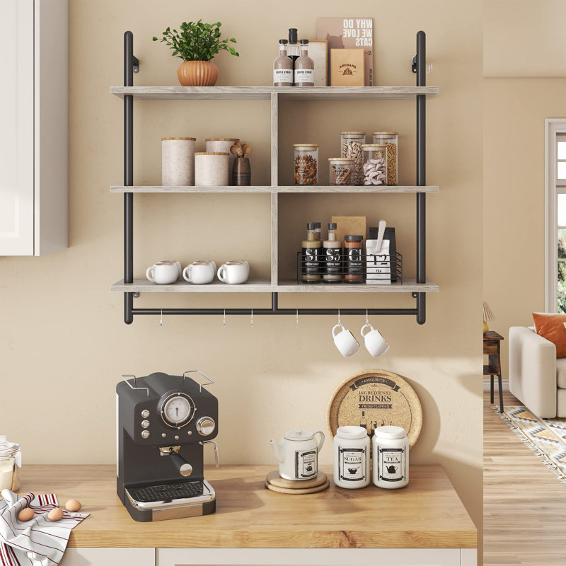 Jenilyn Floating Shelf, Retro Gray