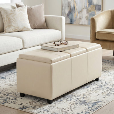 Repose-pieds de rangement rectangulaire avec rangement caché Avalon l 42 po Avalon