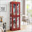 Lighted Glass Curio Display Cabinet With Adjustable Shelves, Perfect For Showcasing Collectibles And Wine Bottles.