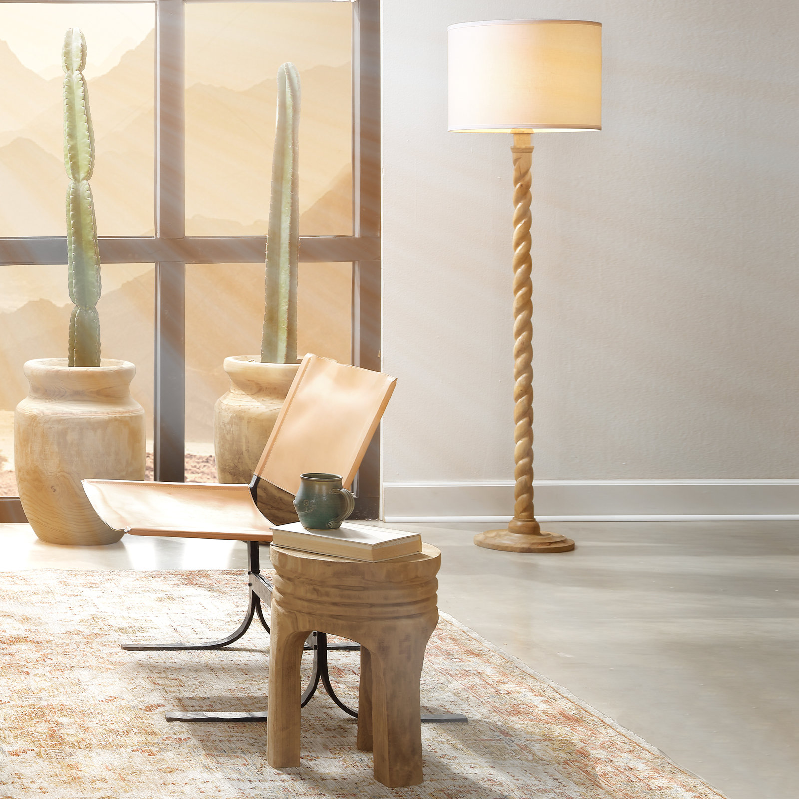 65'' Wood Floor Lamp