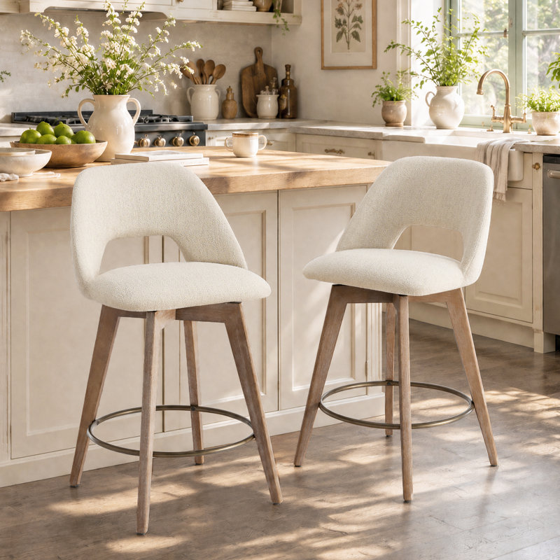 Tabouret de comptoir pivotant 26,8 po Wylee, Beige