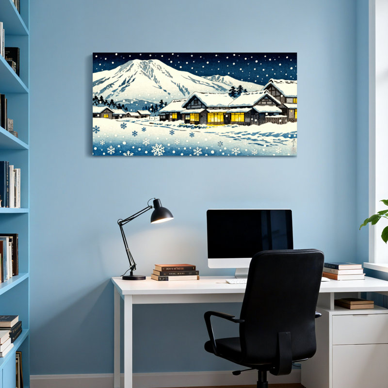 Paysage et nature paysage de montagne enneigé en hiver, H 16 po x l 32 po