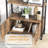 Arched Bookshelf, Bookcase With Doors Storage-1152351590