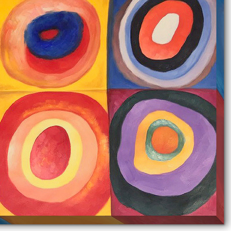 « farbstudie quadratique » par wassily kandinsky,-image image sur toile, H 34 po x l 46 po x P 2 po