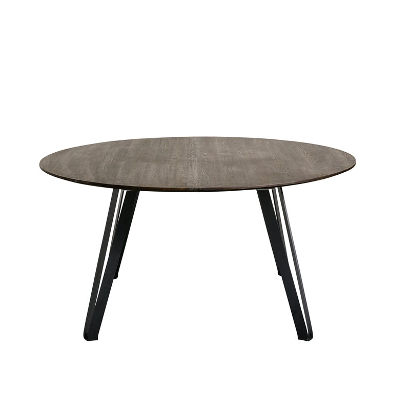 Oak Round Solid Wood Top Dining Table