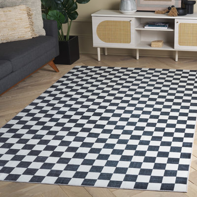Tapis ivoire / noir Josalina Clara 937