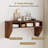 Wall-Mounted Computer Desk Home Office Floating Study Table with Spacious Tabletop Rustic Brown-782770238