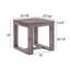 Table d'appoint rustique beige pour salon moderne, plateau carré marron/gris.