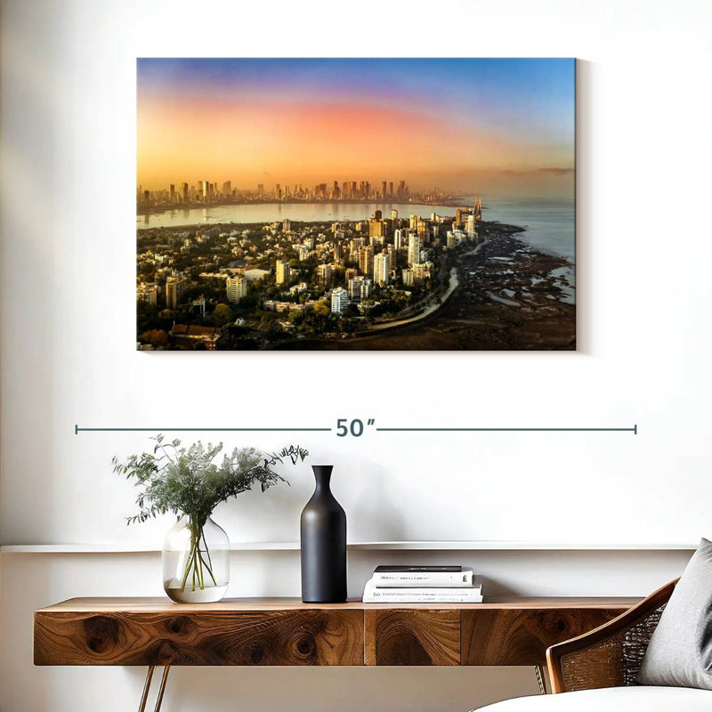 Vue aérienne de Ravi Mumbai City, H 26 po x l 39 po