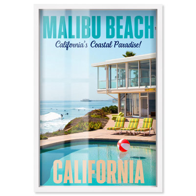 Photographie côtière de Malibu Beach II Shadowbox par Art Remedy