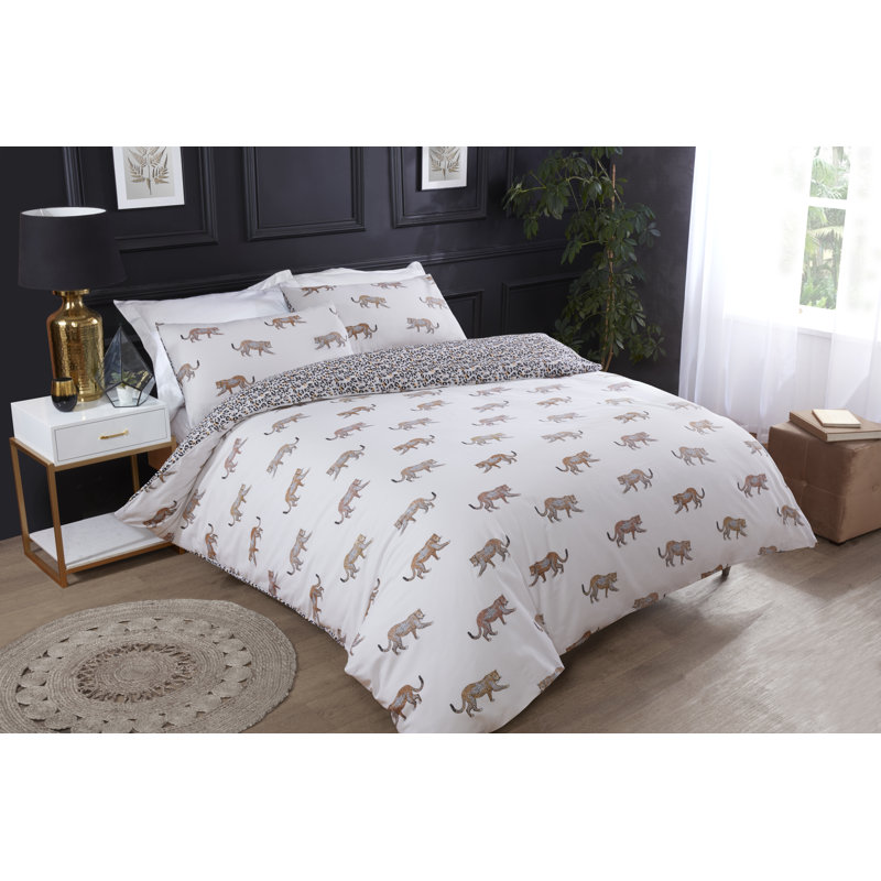 Kathie Polyester Duvet Cover Set with Pillowcases Included, Super King - 2 Standard Pillowcases, Cream