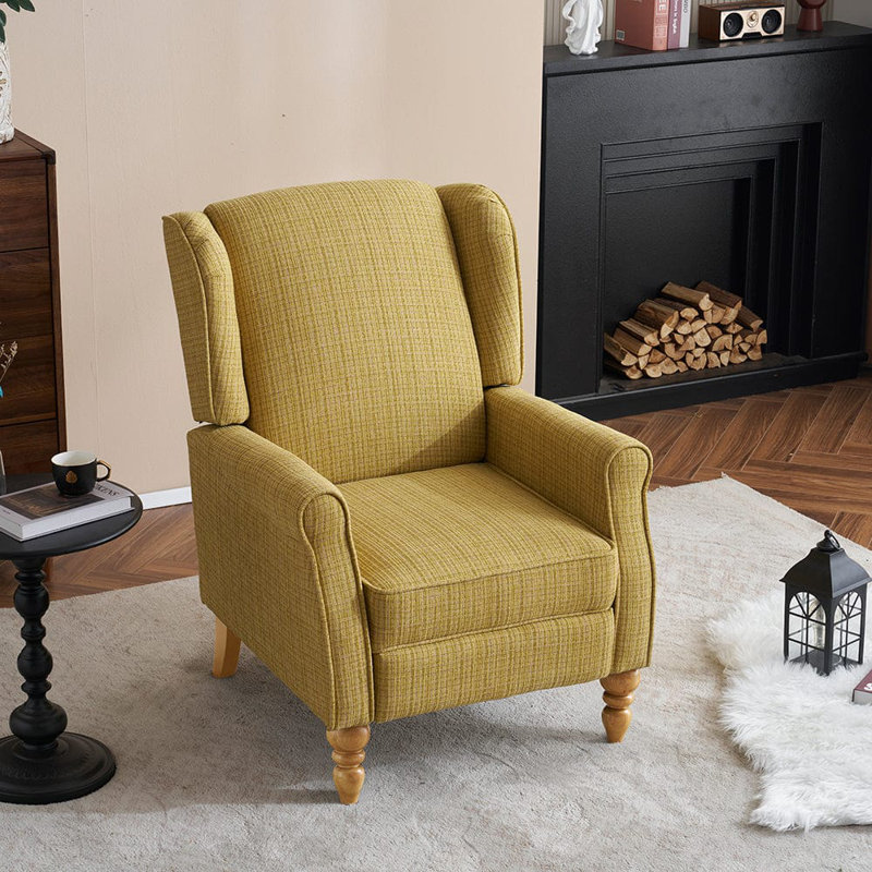 Ozvaldo 70cm Wide Wing Chair Recliner, Yellow