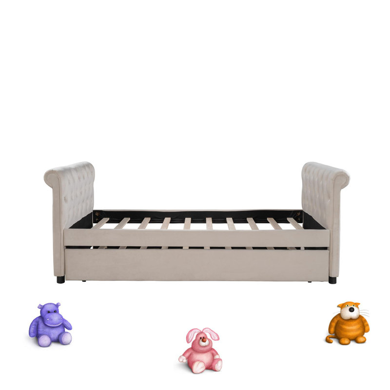 Lit de jour simple avec couchette Chipoletti, Beige