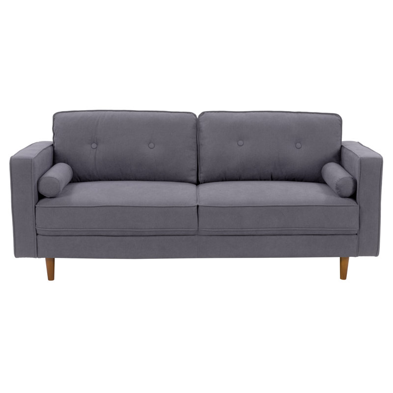 Canapé à accoudoirs carrés 78 po Auxence, Polyester gris clair