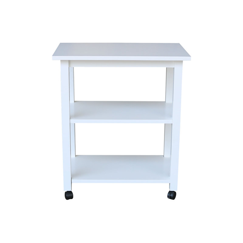 Jaielle Solid Wood Kitchen Cart, White