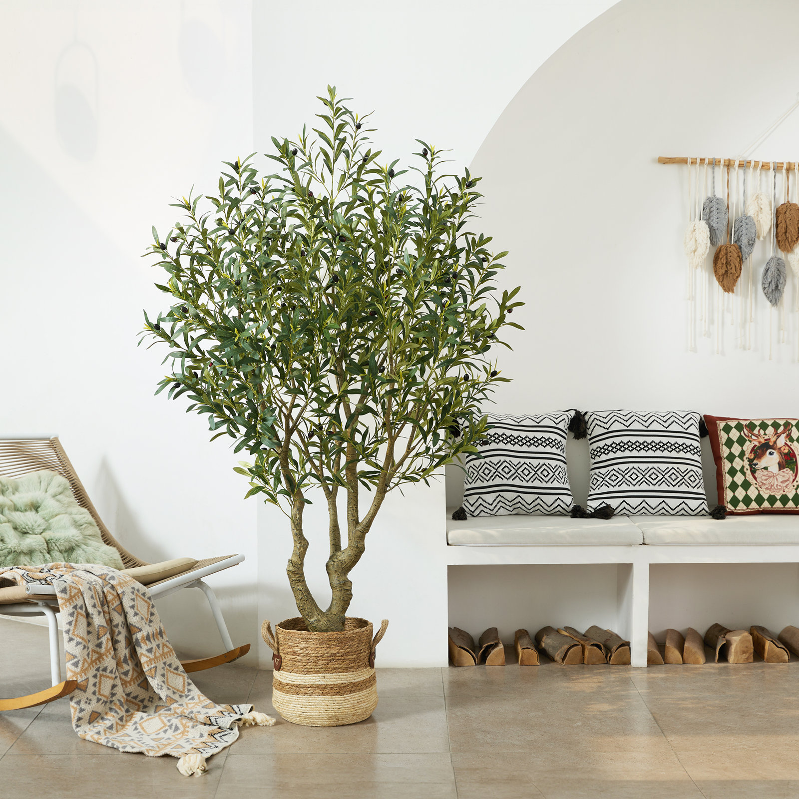 Adcock Olive Tree in Pot, 72" H x 30" W x 30" D