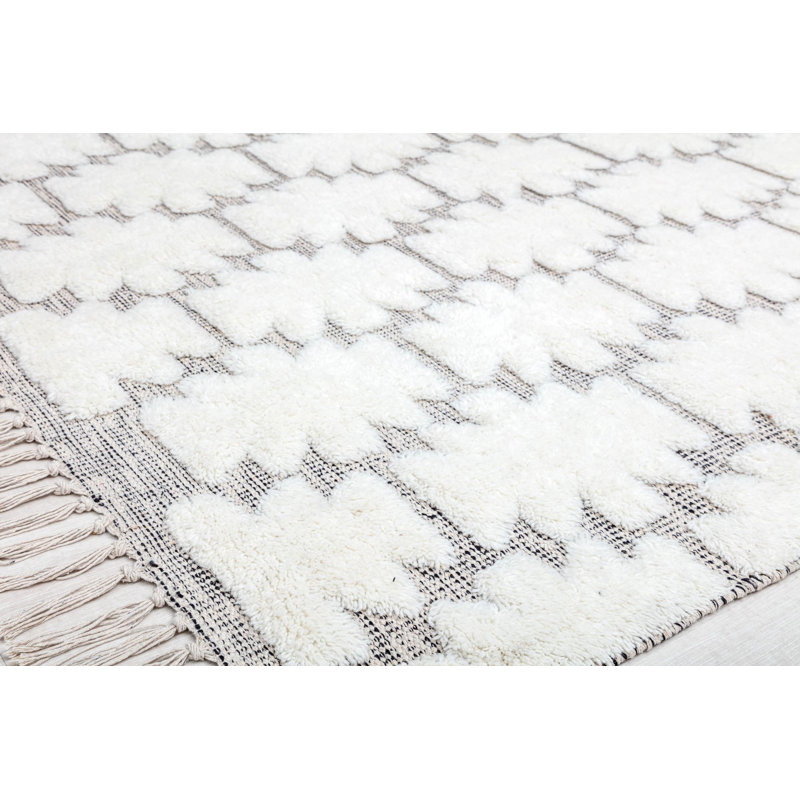 Tapis bohémien ivoire Carter Carter, Rectangle 5 pi x 7 pi